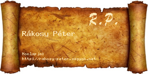 Rákosy Péter névjegykártya