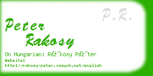 peter rakosy business card